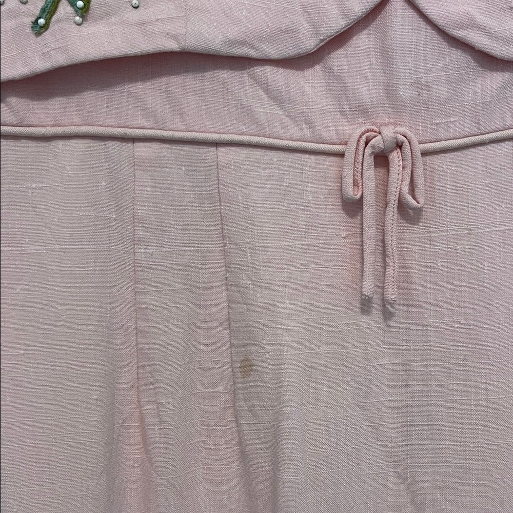 Vintage Pink garden dress with floral embroidery - Picture 3 of 6